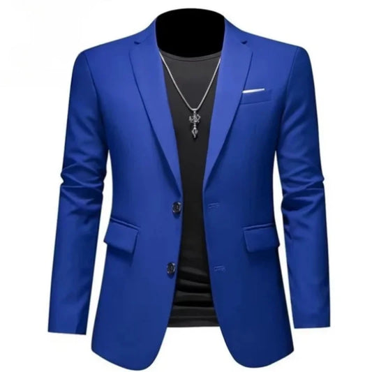Men's Slim Fit Blazer Single Button Formal Wedding Tuxedo Jacket