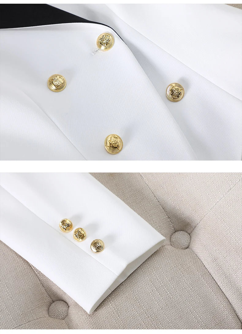 Elegant Chic Two Piece Trousers Set Woman Spring 2026 New Women's Suit Sets Blazer Pants Outfit White Khaki Office Wear
