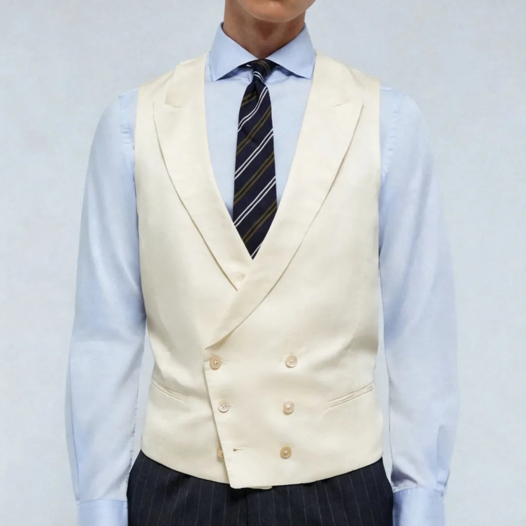 Men Vest Double Breasted Lapel Waistcoat for Wedding & Formal Occasions – Multi-Color