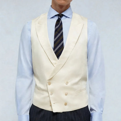 Men Vest Double Breasted Lapel Waistcoat for Wedding & Formal Occasions – Multi-Color