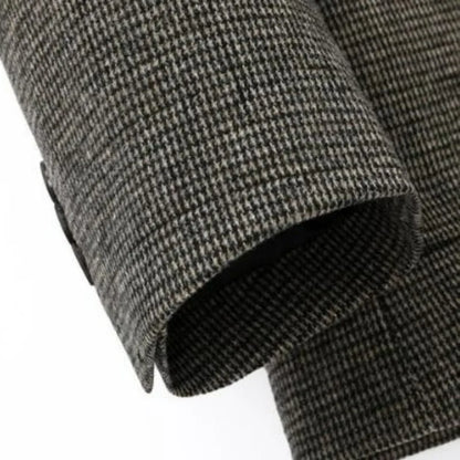 Man Suit Coat Vintage Patchwork Single-breasted Men Blazer Slim Long Sleeve Pocket Male Business Casual Outerwear