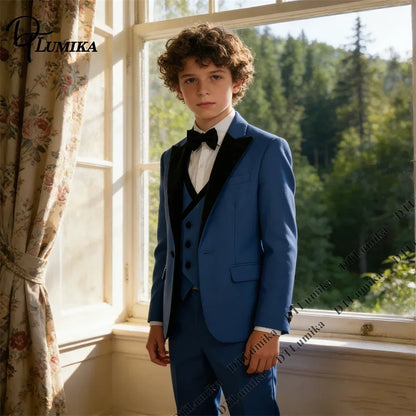 2026 Homecoming Suit for Boys 3T-14T 4 Pieces Jacket Vest Pants Bowtie Wedding Guest Suits Boy's Formal Costume Toddler Suits