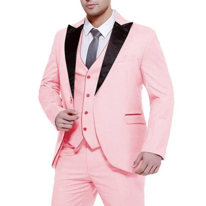 Elegant Champagne Wedding Men Suit Groom Tuxedo Slim Fit Prom Blazer Hombre Casual High Quality Custom 3 Piece Set Costume Homme