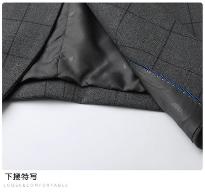 Fashionable Middle-Aged Large Size Suit XL-9XL Handsome Banquet High Quality Business Casual Loose Fit Jacket for plus Size Men