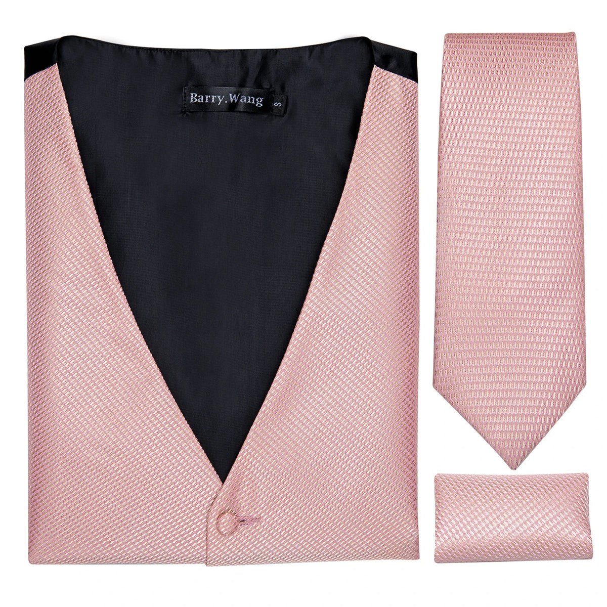Men's Suit Vest and Tie Set – Single Breasted Waistcoat with Necktie and Pocket Square for Weddings and Business Events