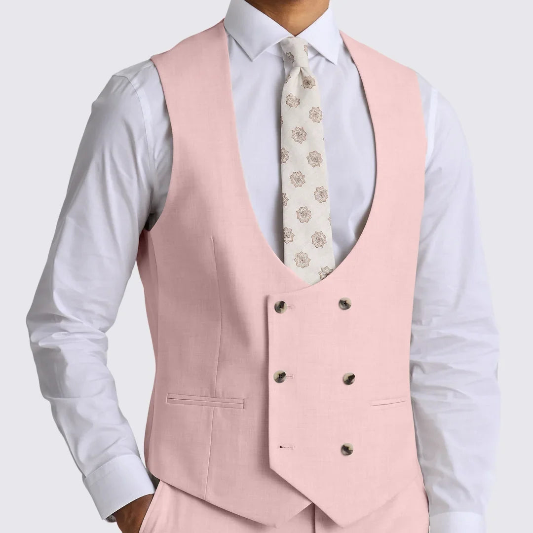 Boys Suit Vest Double Breasted V-Neck Waistcoat for Wedding & Formal Occasions