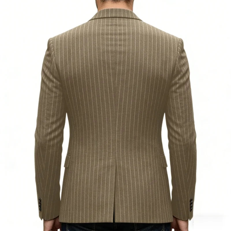 Men's Striped Blazer Casual Slim Fit Suit Jacket 2026 New Business Casual Single Breasted Blazer for Men Office Wedding Party Co