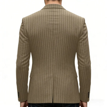Men's Striped Blazer Casual Slim Fit Suit Jacket 2026 New Business Casual Single Breasted Blazer for Men Office Wedding Party Co