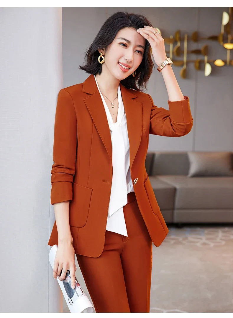 Women's Professional Pants Suit High-Quality Autumn Winter Wear Show Time Increased Temperament