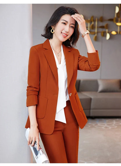 Women's Professional Pants Suit High-Quality Autumn Winter Wear Show Time Increased Temperament