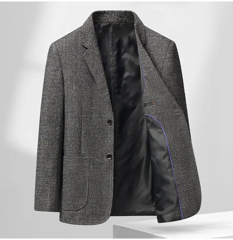 Blazer Autumn and Winter Men's Fashion Business Outdoor Travel Checkered Wedding Youth Slimming Casual High Formal Wear Blazer