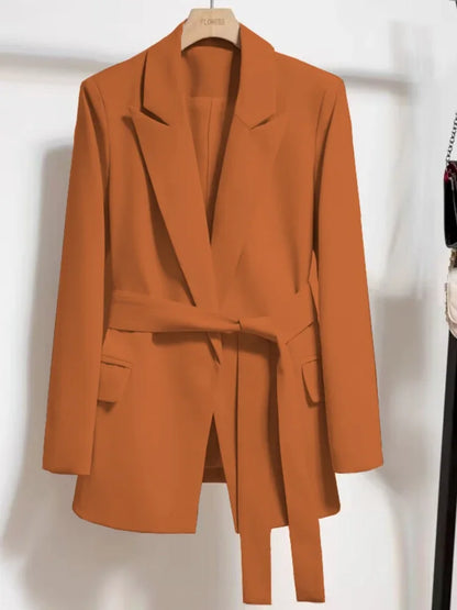 Women's Long Sleeved Lace-Up Blazer Loose Casual Top Korean Fashion Office Blazer Spring Autumn New