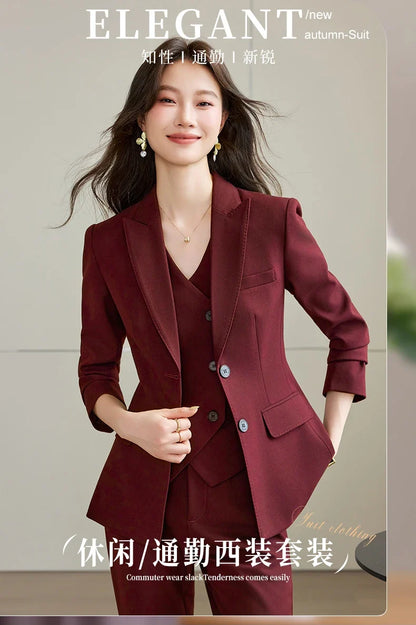 Fashionable Business Women's Outfit High-Quality Two-Piece Set Pants + Suit Jacket Unique Elegance New 2026 Collection