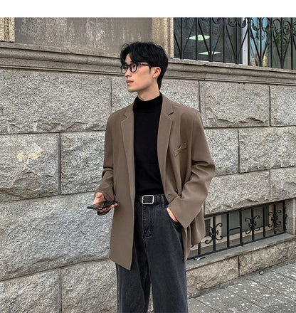 Blazers Men Casual Loose Suit Jackets Male Korean Leisure Daily Streetwear All-match Simple Suit-tops  blazer mascullino