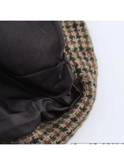 Women's Brown Plaid Blazer Jacket Y2k Harajuku 2000s Vintage Long Sleeve Single Breasted Suit Coat Oversize Outerwear Autum 2025