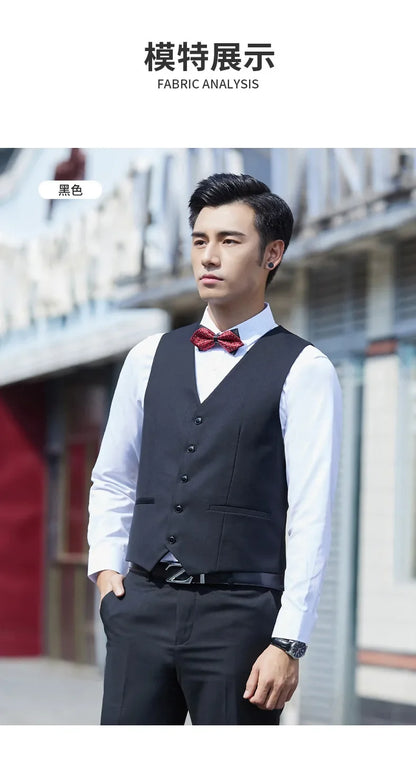 Men's Vest Single Breasted Slim Fit Smart Casual Waistcoat for Wedding & Business