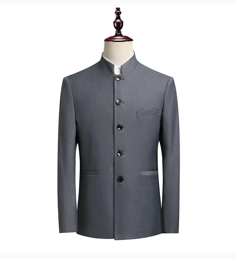 Blazer Men's Fashionable Business Zhongshan Suit Gentle Slimming, Gentleman's Casual Chinese Stand-up Collar, High-end Blazer