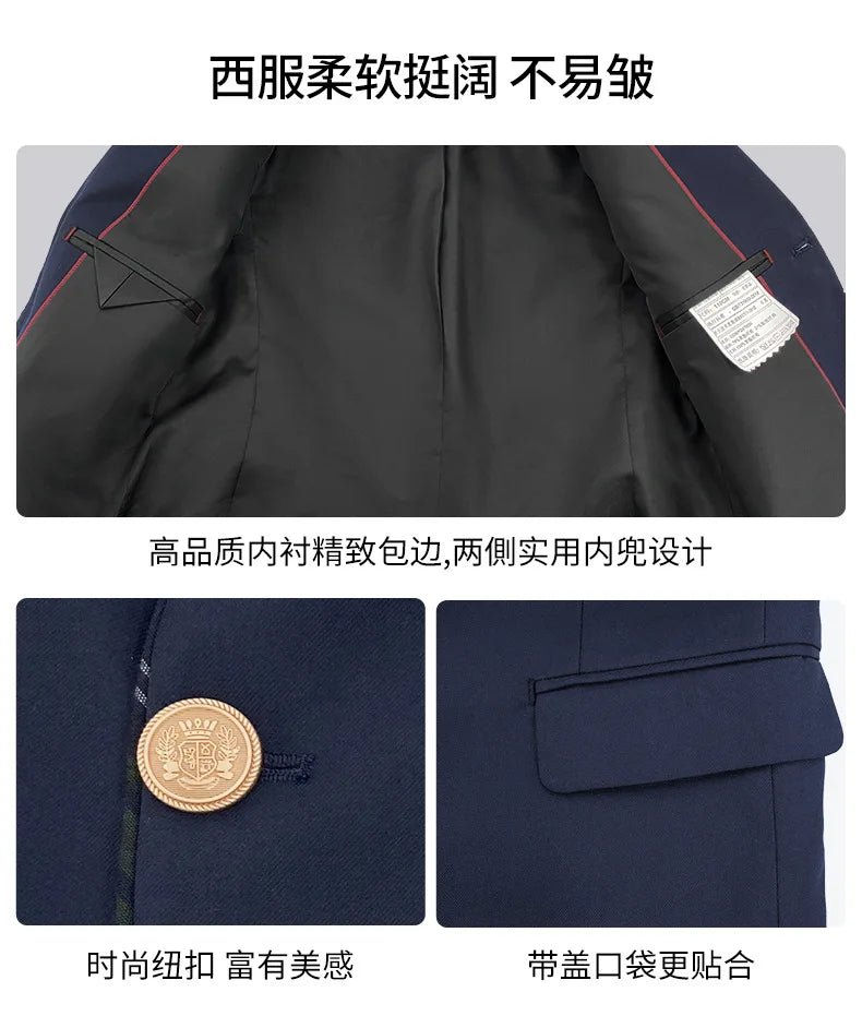 Children British School Uniforms Girls Preppy Jacket Pleated Skirts Boys Blazers Pants Suits Kids Teenage Student Clothes Sets