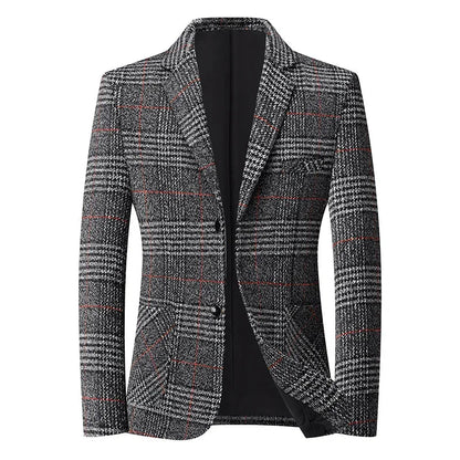 Blazer  New Stylish and Slimming Middle-aged Business Casual Checkered Wedding Banquet Host Men Outdoor Performance Blazer 2026