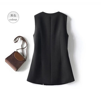 Temperament Women's Sleeveless Suit Vest Jacket 2026 Summer Ladies Irregular Waistcoat With lining  Loose Korean Female Tops