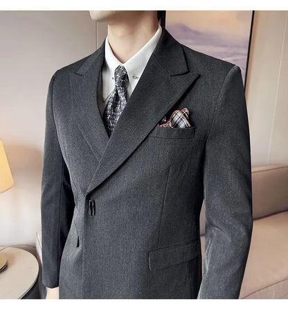 Men's 3-Piece Slim Fit Suit Set – Jacket, Vest & Pants for Wedding, Prom & Business