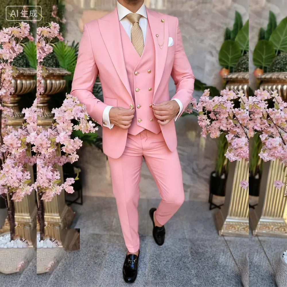 Men's 3-Piece Suit Set Single Breasted Regular Fit – Multi-Color | Jacket, Pants & Vest
