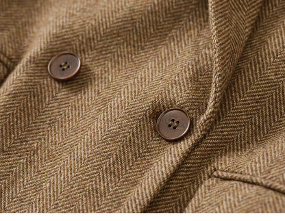 Wool Blend Tailored Blazer Coat Women Winter Straight Jacket 2026 England Style Fashion Female Outerwear 144X57016