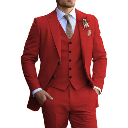 Customized Tuxedo Elegant Suit For Men 3 Piece Blazer Vest And Pant Set Notched Lapel High Quality Suit For Men Wedding suits