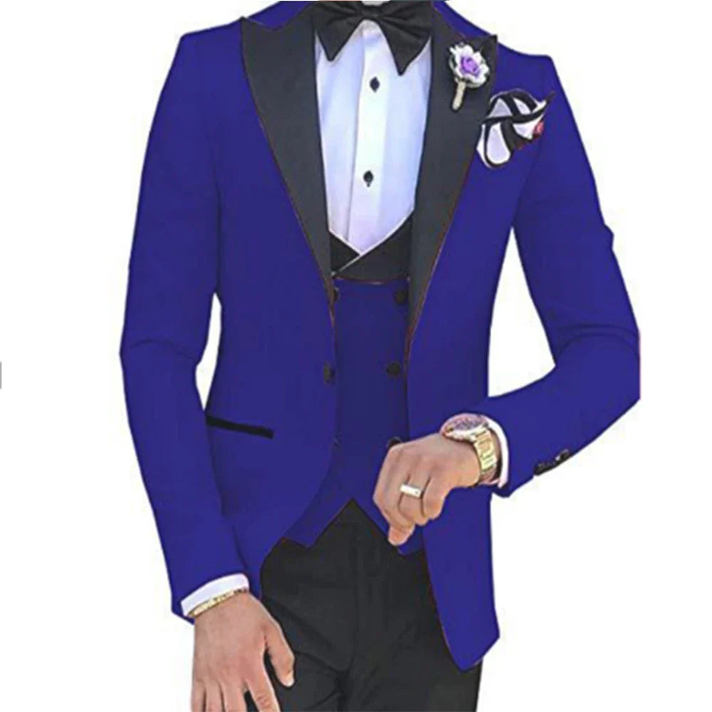 Men wedding Suits For Men Custom Made Groom Groomsmen Tuxedos Wedding Men Suit Terno Masculino(Jacket+Pant+Vest)