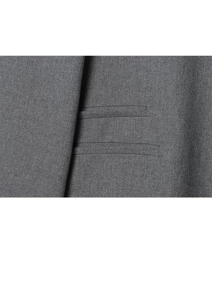 Elegant Women Solid Blazer Coat Spring Autumn Turtleneck Long Sleeve Single Breasted Straight Blazer Female Chic Suit Jacket