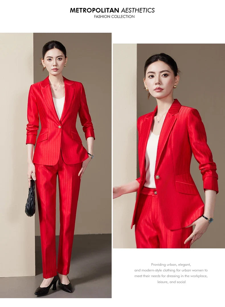 Fashionable ladies' clothing, high quality two-piece pants + blazer. 2025 Autumn and Winter New Models