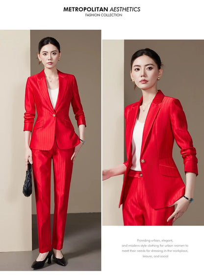Fashionable ladies' clothing, high quality two-piece pants + blazer. 2025 Autumn and Winter New Models