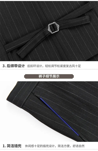 Men's High-End Three-Piece Suit Set Korean Style Slim-Fitting Business Casual Jacket Groom's Fashionable Wedding Party Wear