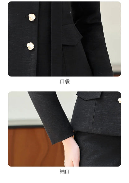 Fashionable professional women's two-piece trousers + suit jacket, exquisite elegant, 2025 autumn winter new style