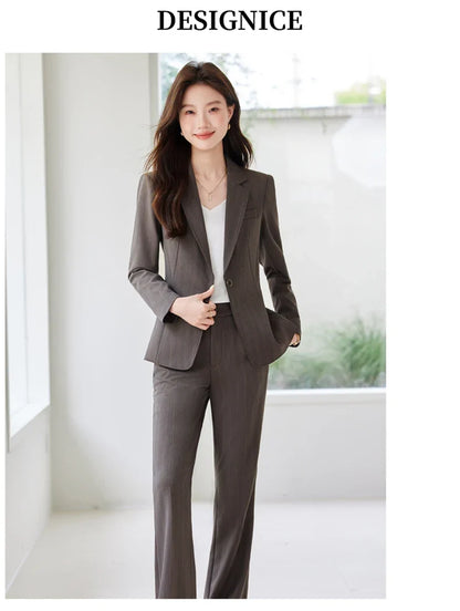 Fashion professional women's clothing, high-quality two-piece pants+jacket, exquisite elegant, new for autumn winter 2025
