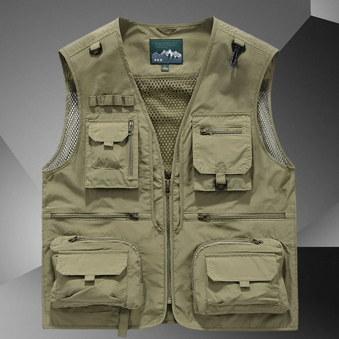 Men's Tactical Vest – Formal Workwear Sleeveless Waistcoat for Men – Multi-Pocket, All Seasons