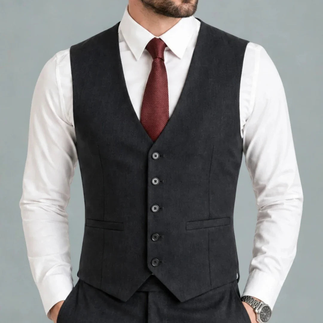 Men Suit Vest – Single Breasted Formal Waistcoat for Men