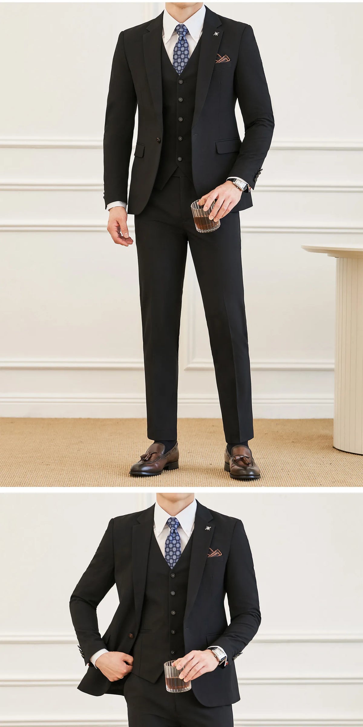 High Quality Elegant Single-Breasted Men Suit Fashion ltalian Style Slim High-end Business Groom Wedding Party Tuxedo 3/2 Pieces