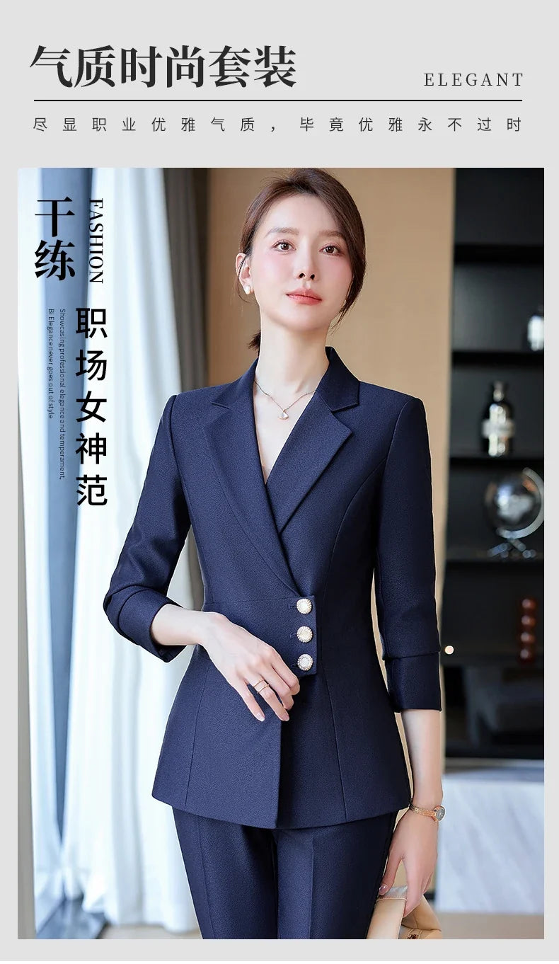 New fashion professional women's clothing for 2025, high-quality two-piece suit jacket + pants. Elegant and charming