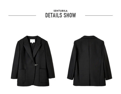 Black Blazer Suit Jacket Women 2026 Spring Fall Fashion Trend Elegant Office Ladies Work Wear Clothing 153XC3230X