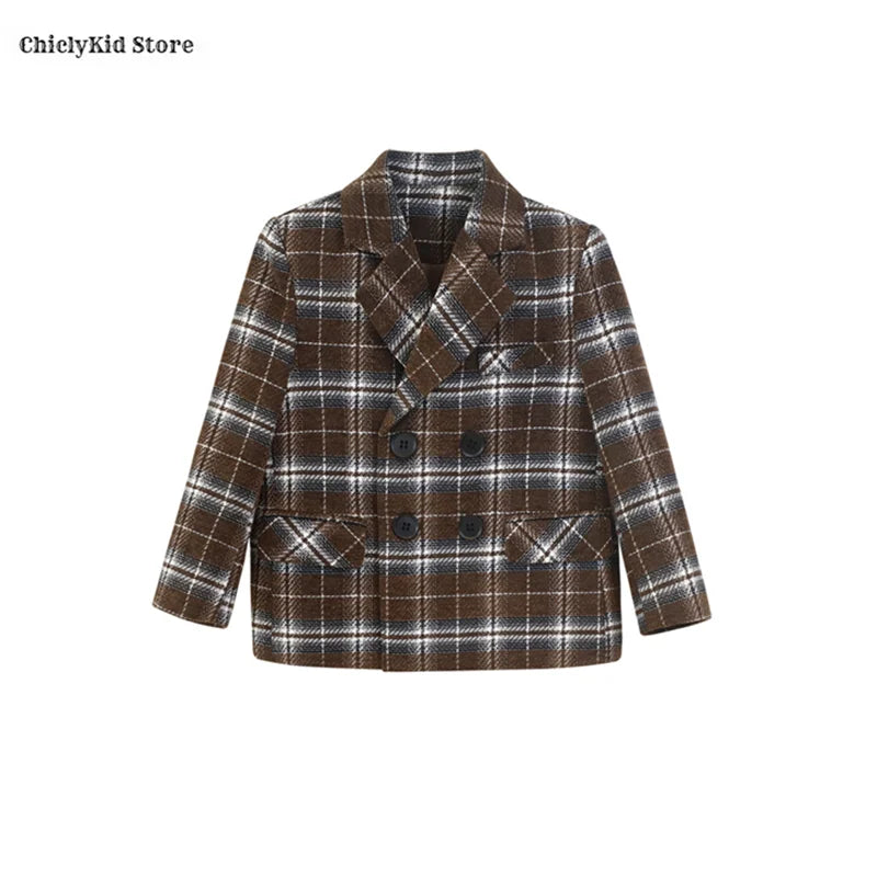 Boys British Double Breasted Blazer Jacket Pants Children Suit Waistcoat Wedding Clothes Sets Toddler Formal Dress Kids Tuxedos
