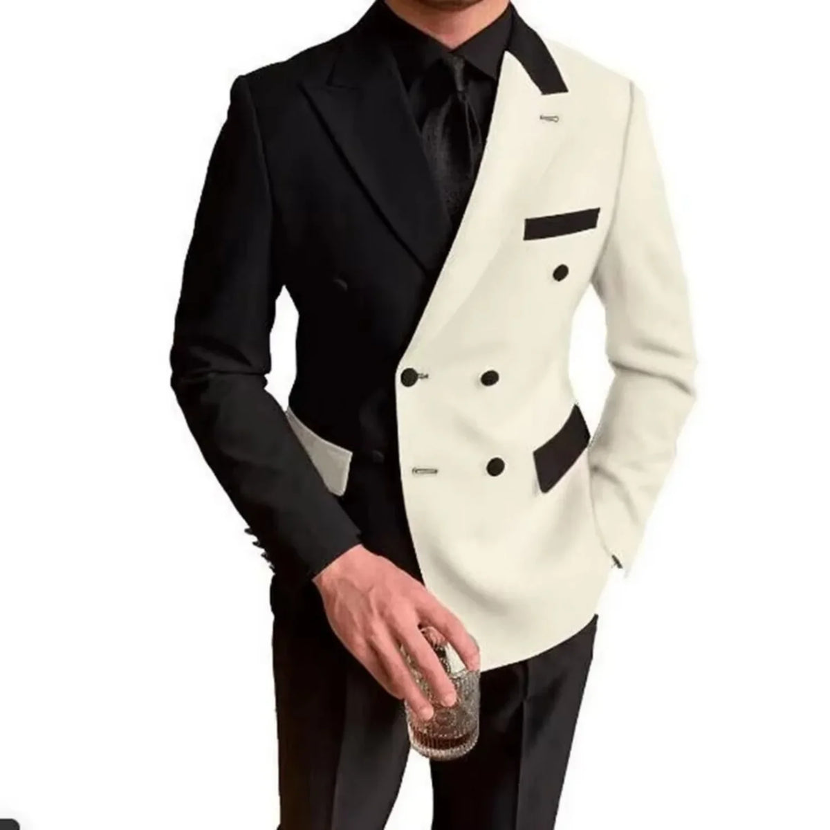 Costumes élégants de mariage/affaires, 2 pièces, coupe ajustée, blazer croisé, costumes de garçons d'honneur, tenues formelles pour hommes (veste + pantalon)
