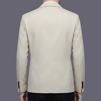 Men's Smart Casual Single-Breasted Collarless Blazer for Spring and Autumn