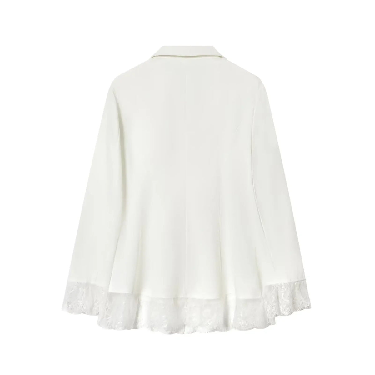 Woman Early Spring Fashion Long Sleeves Single Breasted Lace Patchwork Decoration Blazer Female Casual Slim Commuting Coat