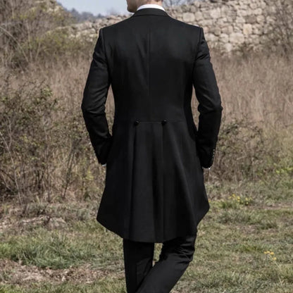 Men Suit Black 3 Pieces Gray Vest With Lapel For Wedding Birthday Banquet Party Business Work Office Tuxedo Jacket Vest Pants
