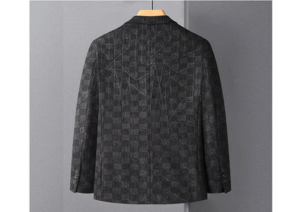 Blazer's New Men's Fashionable Business Wedding Banquet Casual Hosting Dress Showcases A High-end Middle-aged Gentleman Blazer