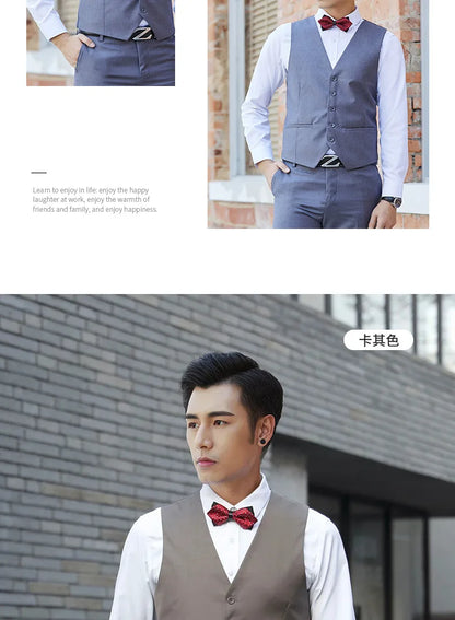 Men's Vest Single Breasted Slim Fit Smart Casual Waistcoat for Wedding & Business