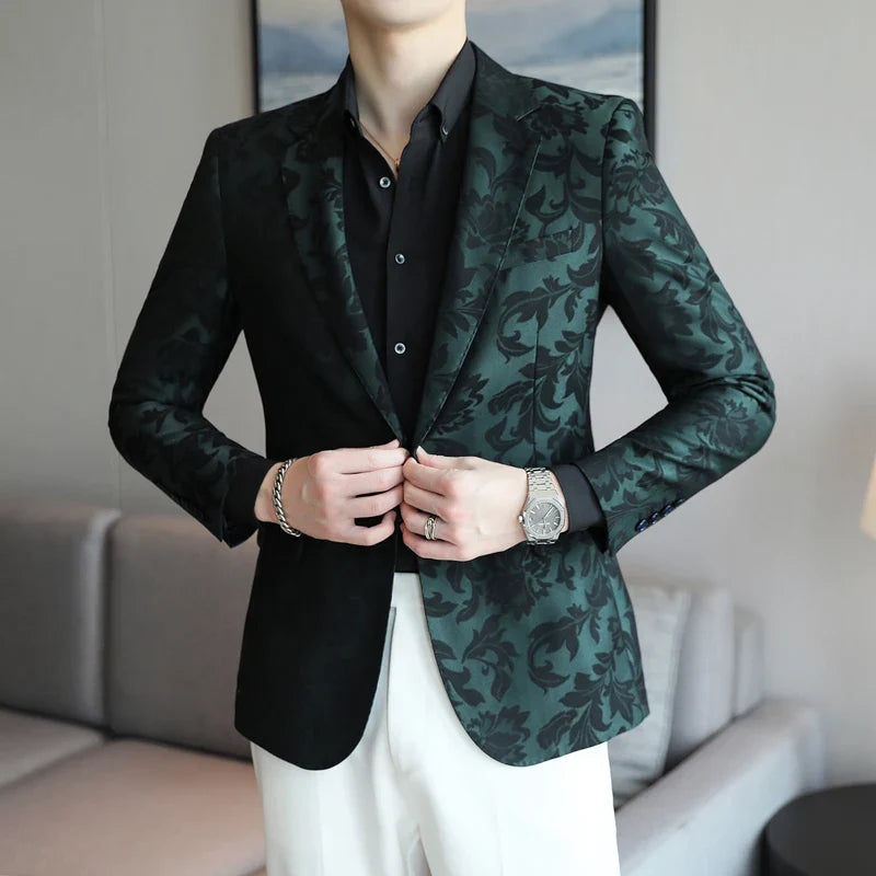 Men's Casual Suit Top - 2025 Spring S-5XL High-Quality Fashion Handsome Trend Business Boutique Wedding Dance West Coat