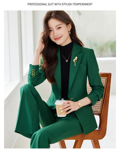 Professional women's exquisite two-piece trousers + suit jacket, elegant fashionable, new style for autumn winter 2025