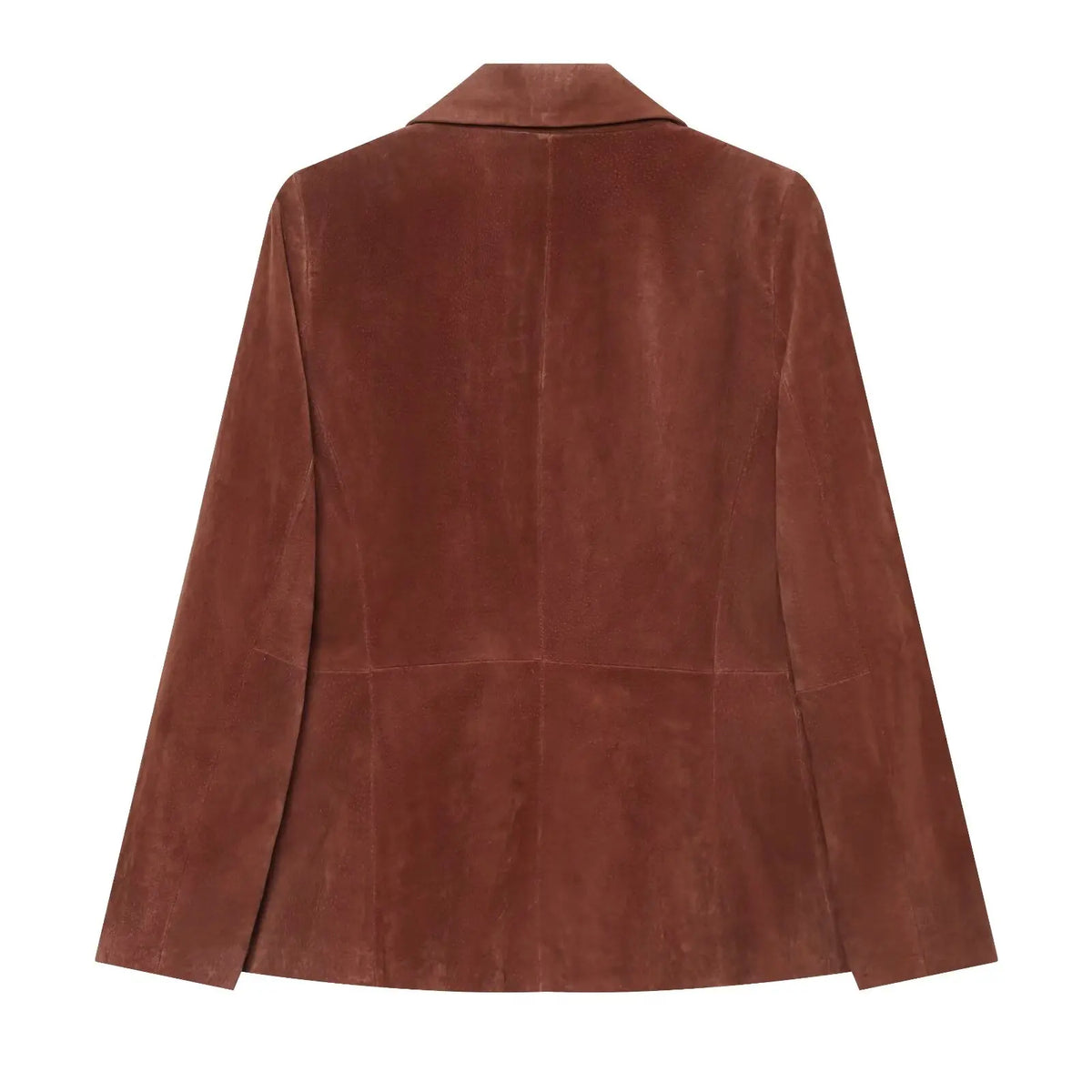 Vintage Women's Suede Texture Slim Blazer 2026 Autumn Double Breasted Lapel Suit Jacket Female Elegant Office Coat Outerwear